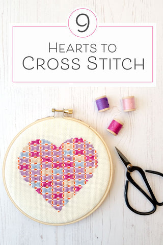 Cross stitch heart charms for Valentine's Day - so quick you can